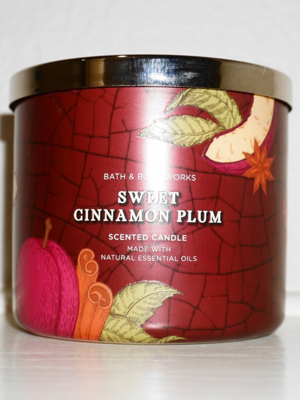 Bath & Body Works - Sweet Cinnamon Plum 3-wick Candle